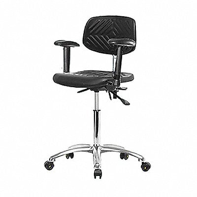 Poly ESD Chair Med Bench Arms Casters MPN:BR-ESD-PMBCH-CR-T0-A1-NF-EC