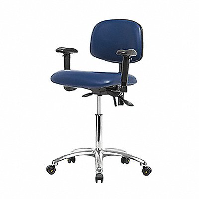 Vinyl ESD Chair Desk Arms Cstrs Blue MPN:BR-ESD-VDHCH-CR-T0-A1-EC-ESDBLU