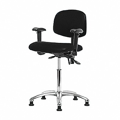 Vinyl ESD Chair Desk Arms Glides Blk MPN:BR-ESD-VDHCH-CR-T0-A1-EG-ESDBLK