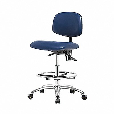 Vinyl ESD Chair Med FR Casters Blue MPN:BR-ESD-VMBCH-CR-T0-A0-CF-EC-ESDBLU