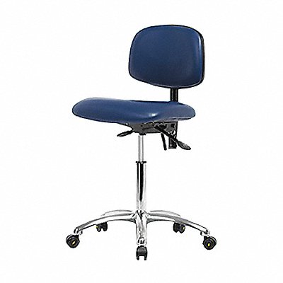 Vinyl ESD Chair Med Casters Blue MPN:BR-ESD-VMBCH-CR-T0-A0-NF-EC-ESDBLU