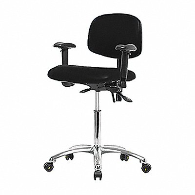 Vinyl ESD Chair Med Arms Casters Blk MPN:BR-ESD-VMBCH-CR-T0-A1-NF-EC-ESDBLK