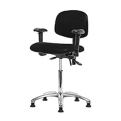 Vinyl ESD Chair Med Arms Glides Blk MPN:BR-ESD-VMBCH-CR-T0-A1-NF-EG-ESDBLK