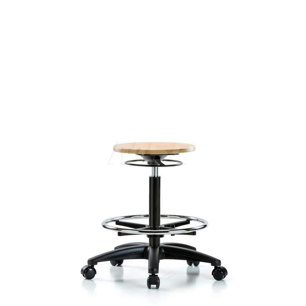 Adjustable Height Swivel Stool: Wood, 25