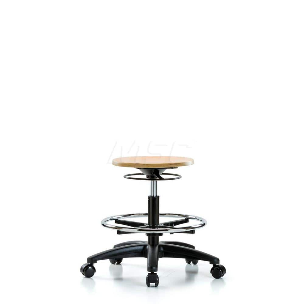 Adjustable Height Swivel Stool: Wood, 25