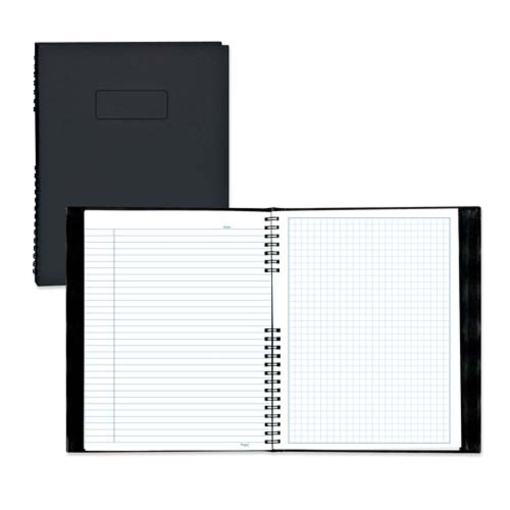 Blueline NotePro 30% Recycled Notebook, 7 1/4in x 9 1/4in, Quadrille Ruled, 96 Sheets, Black (Min Order Qty 6) MPN:A44C.81