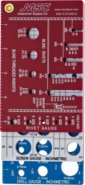 0.06 to 3/4 Inch, Plastic, Inch and Metric Thread Screw Checker MPN:CG-1