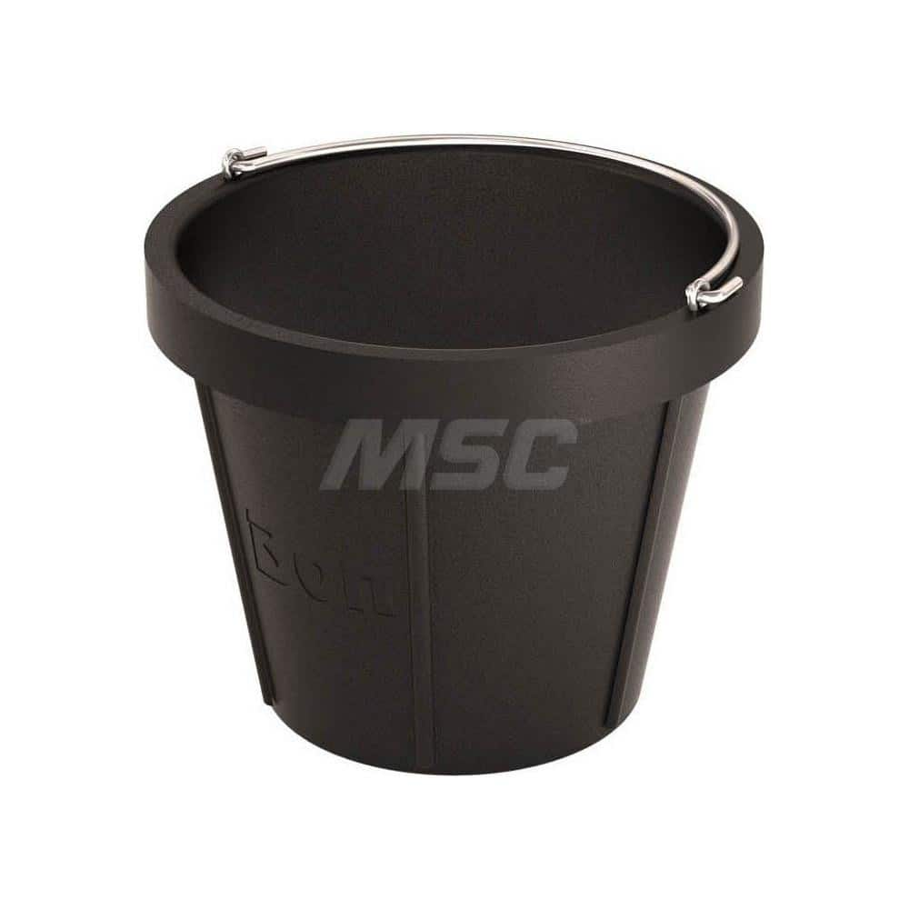 Buckets & Pails, Capacity: 8.00qt , Bucket Material: Rubber , Lid Type: Open Head , Style: Pail , Color: Black  MPN:84-902