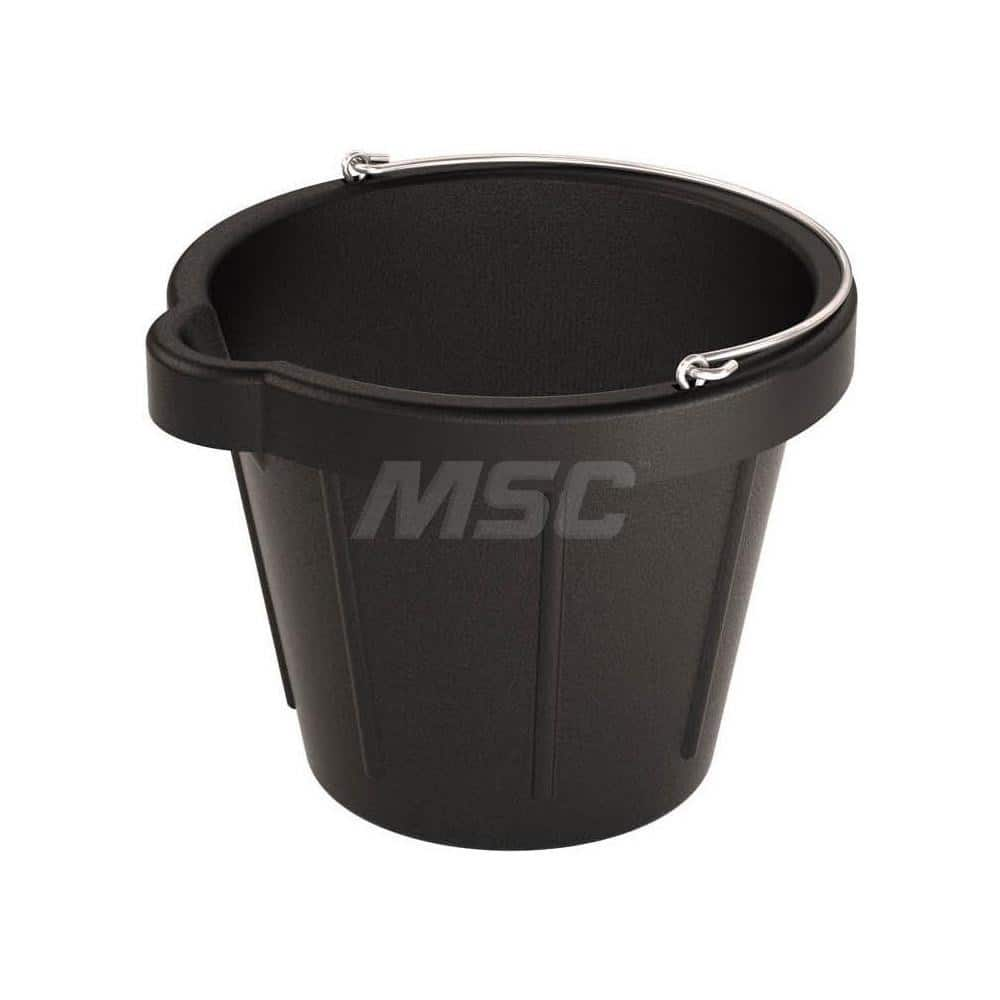 Buckets & Pails, Capacity: 12.00qt , Bucket Material: Rubber , Lid Type: Open Head , Style: Single Pail with Pour Spout , Color: Black  MPN:84-905