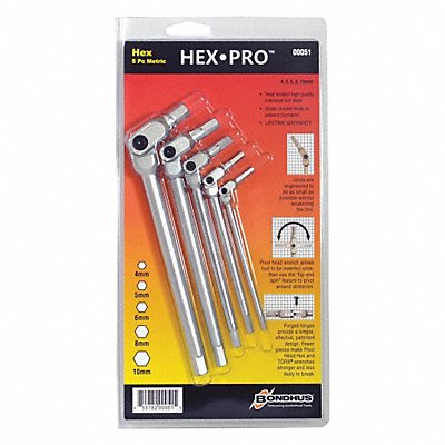 Chrome HexPro Wrenche 4 to 10mm 5 pcs. MPN:00005