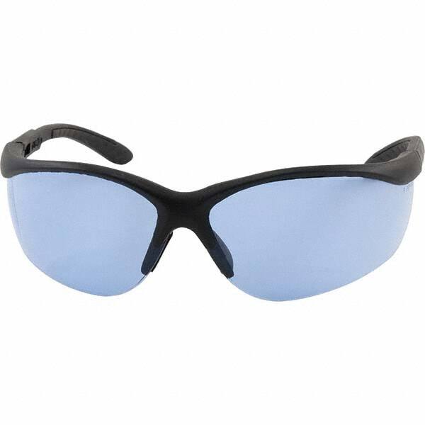 Safety Glass: Scratch-Resistant, Polycarbonate, Blue Lenses, Frameless, UV Protection MPN:250-21-0403