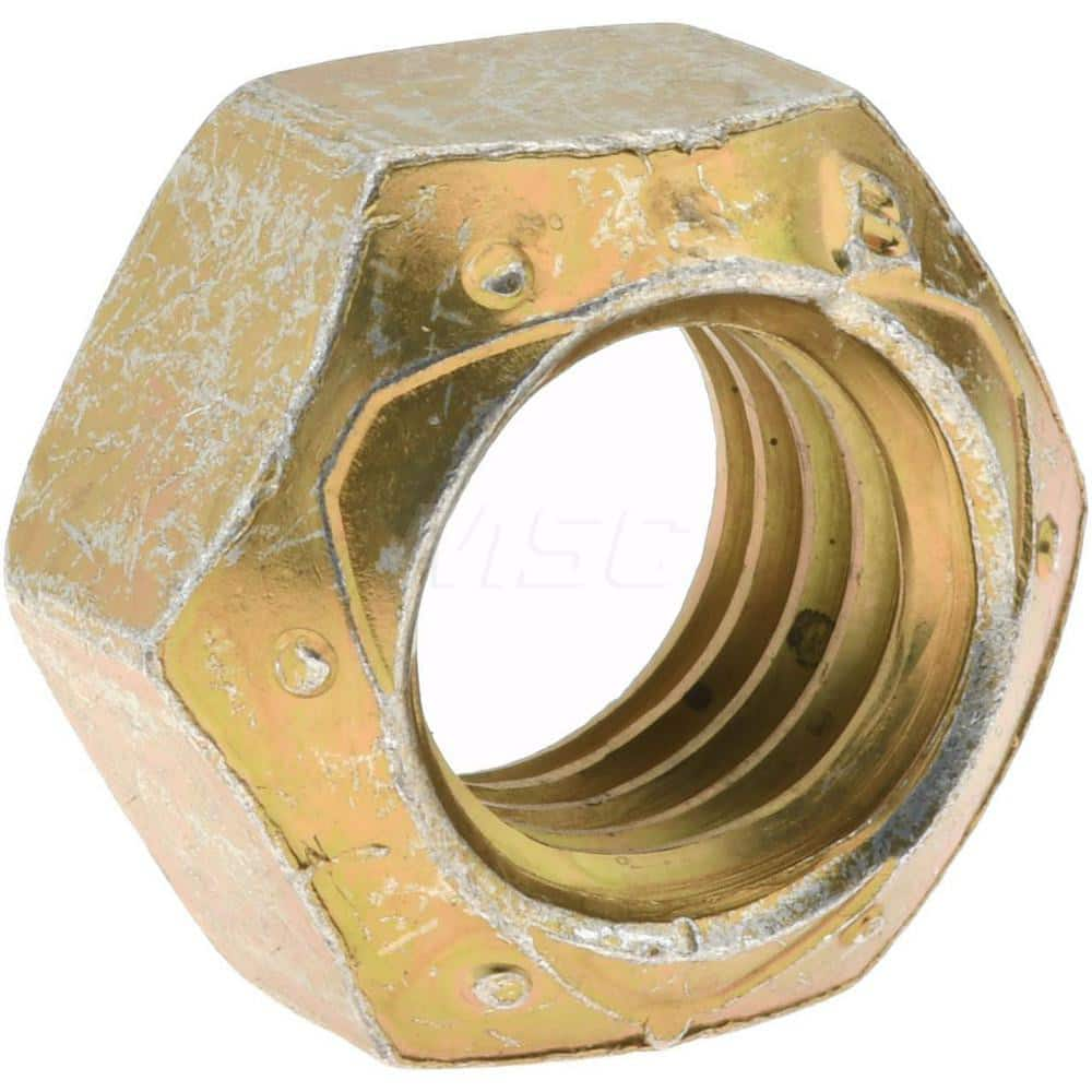 Hex Lock Nut: 3/8-16, Grade 9 Steel, Cadmium Waxed Finish MPN:36782