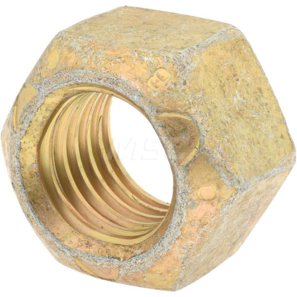 Hex Lock Nut: 3/4-10, Grade 9 Steel, Cadmium Waxed Finish MPN:36787