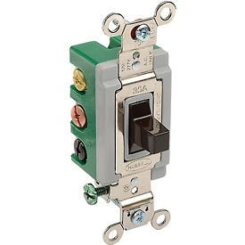 Bryant 3025BRN Toggle Switch Double Pole Double Throw 30A 120/277V AC Brown 3025BRN