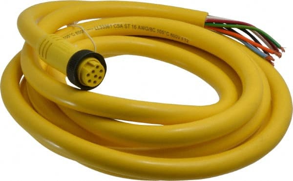 7 Amp, Female Straight to Pigtail Cordset Sensor and Receptacle MPN:208000A01F120