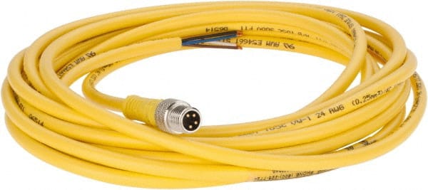 4 Amp, M8 Male Straight to Pigtail Cordset Sensor and Receptacle MPN:404006A10M040