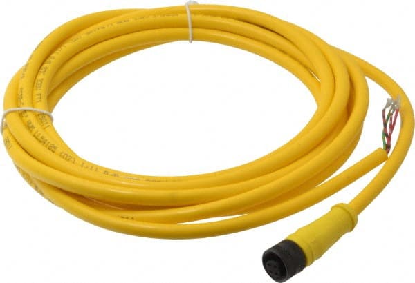 4 Amp, 1/2-20 UNF Female Straight to Pigtail Cordset Sensor and Receptacle MPN:704000D02F120