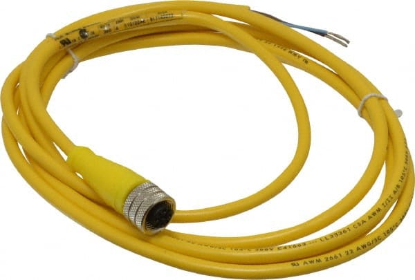 4 Amp, M12 Female Straight to Pigtail Cordset Sensor and Receptacle MPN:803000A09M020