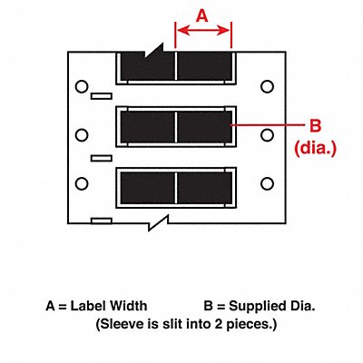 Wire Marking Sleeves 1 in W 0.439 in L MPN:3FR-250-2-BK-2