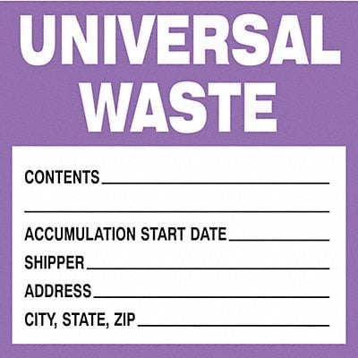 DOT Handling Label Waste 6 W PK100 MPN:121437