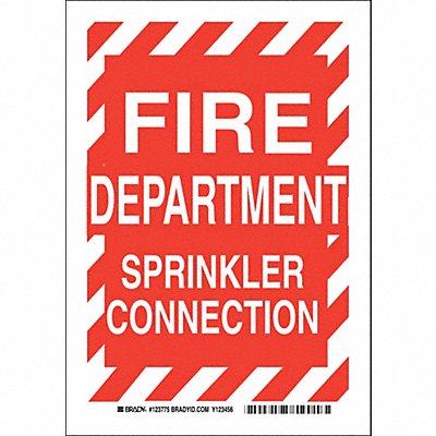 Fire Dept Sign 14X10 White/Red MPN:123776