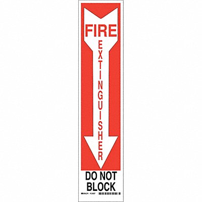 Fire Ext Sign 18X4 Black and Red/Wt MPN:124566