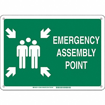 Emergency Assembly Sign 10x14 Aluminum MPN:139601