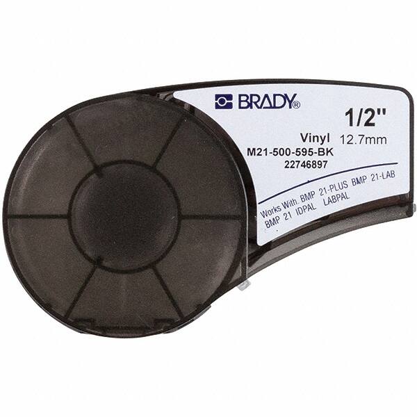 Label Maker Label: White & Black, Vinyl, 1 Roll MPN:139742