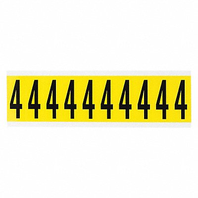 Number Label 4 Blk On Yllw 2-1/4inH MPN:3440-4