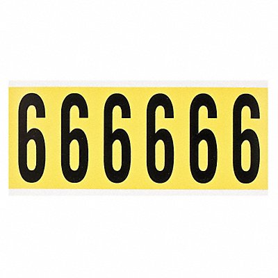 Number Label 6 1-1/2 in W x 3-1/2 in H MPN:3450-6