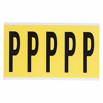 Letter Label P Blk On Yllw 5inHx1-3/4inW MPN:3460-P