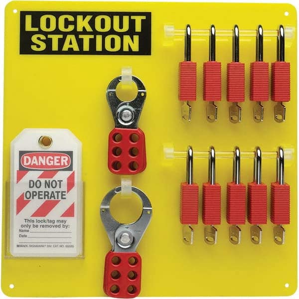 Padlock Lockout Station: Empty, 20 Max Locks, Plexiglass Station MPN:50991