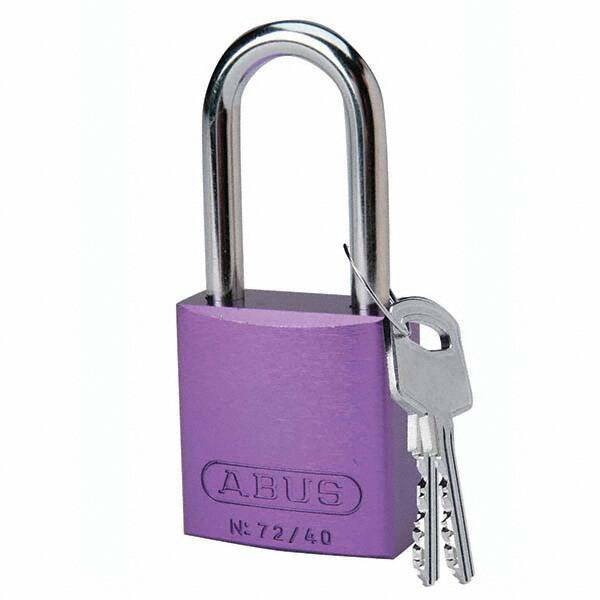 Lockout Padlock: Keyed Different, Aluminum, Aluminum Shackle, Purple MPN:104576