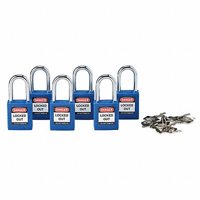 H1699 Lockout Padlock KA Blue 1-3/4 H PK6 MPN:105891