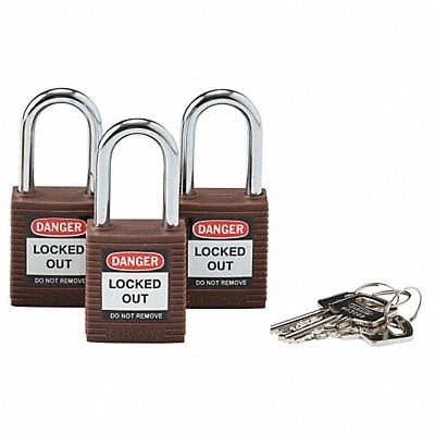 Lockout Padlock KA Brown 1-3/4 H PK3 MPN:118947