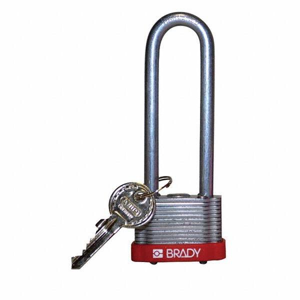 Lockout Padlock: Keyed Different, Key Retaining, Steel, 3