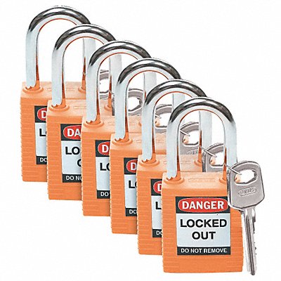 H1699 Lockout Padlock KA Orange 1-3/4 H PK6 MPN:123270