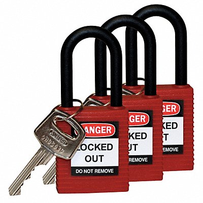 Lockout Padlock KA Red 1-3/4 H PK3 MPN:123333