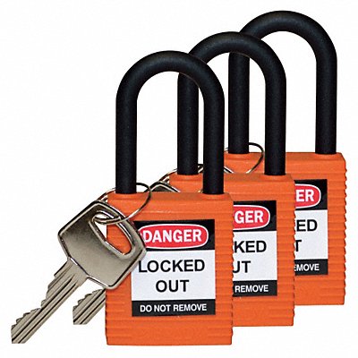 Lockout Padlock KA Orange 1-3/4 H PK3 MPN:123337