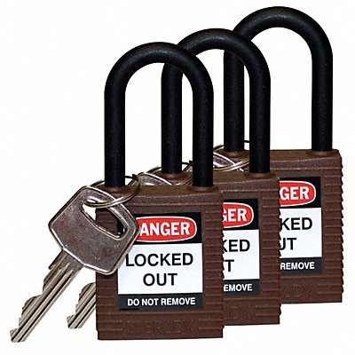 Lockout Padlock KA Brown 1-3/4 H PK3 MPN:123339