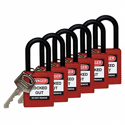 H1705 Lockout Padlock KD Red 1-3/4 H PK6 MPN:123351