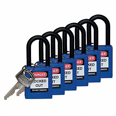 H1705 Lockout Padlock KD Blue 1-3/4 H PK6 MPN:123352