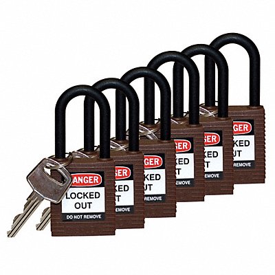 H1705 Lockout Padlock KD Brown 1-3/4 H PK6 MPN:123357