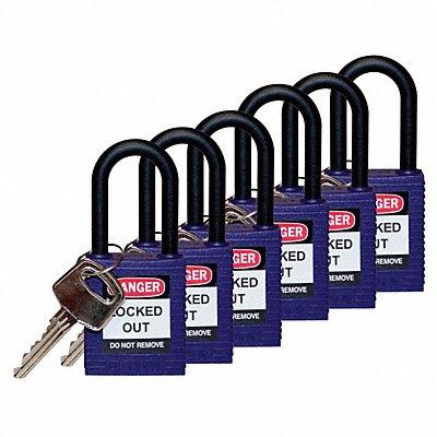 H1705 Lockout Padlock KD Purple 1-3/4 H PK6 MPN:123358