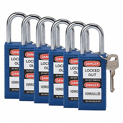 Lockout Padlock KD Blue 3 H PK6 MPN:123397