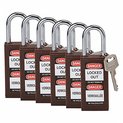 Lockout Padlock KD Brown 3 H PK6 MPN:123402