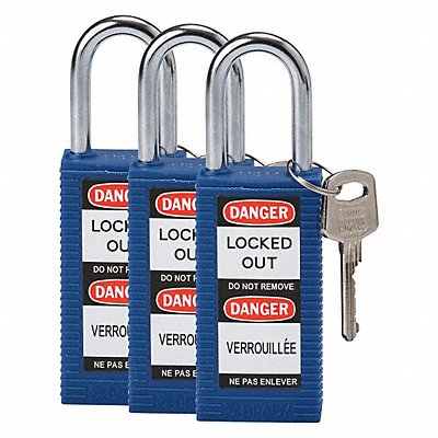 Lockout Padlock KA Blue 3 H PK3 MPN:123415