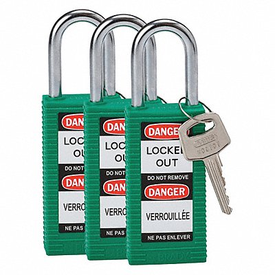 Lockout Padlock KA Green 3 H PK3 MPN:123416