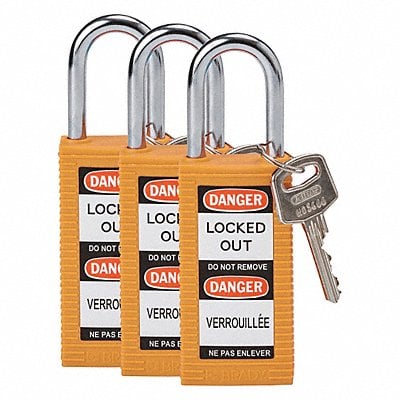 Lockout Padlock KA Orange 3 H PK3 MPN:123418