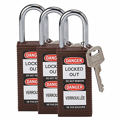 Lockout Padlock KA Brown 3 H PK3 MPN:123420